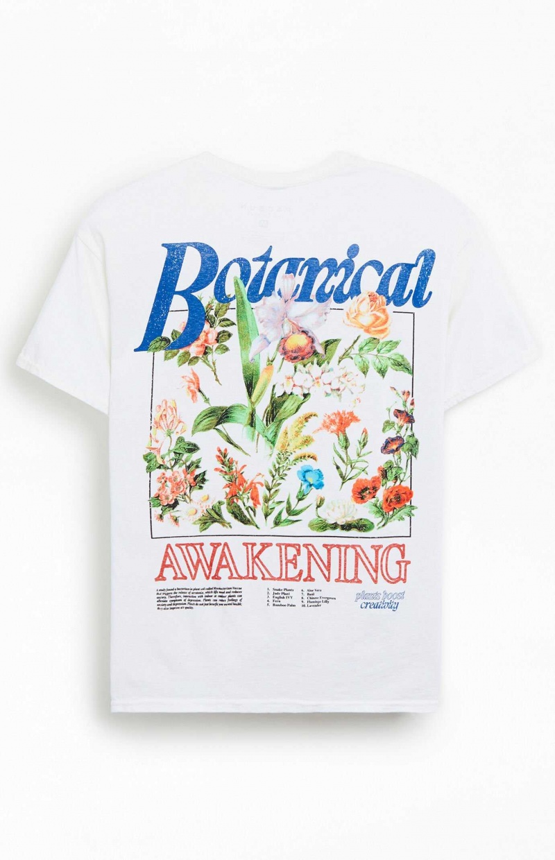 T-shirt PacSun Botanical Awakening Hombre Blancas | SFCYQ2068