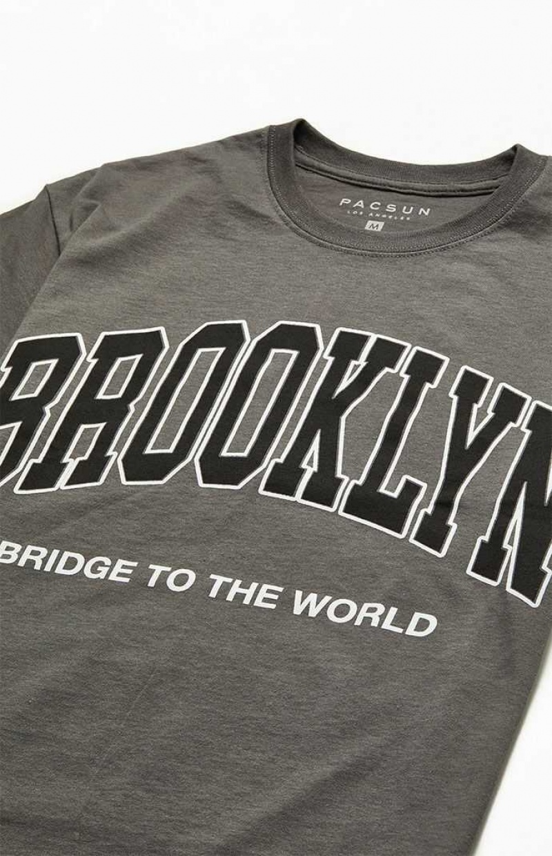 T-shirt PacSun Brooklyn Hombre Gris Oscuro | UBRQP9518