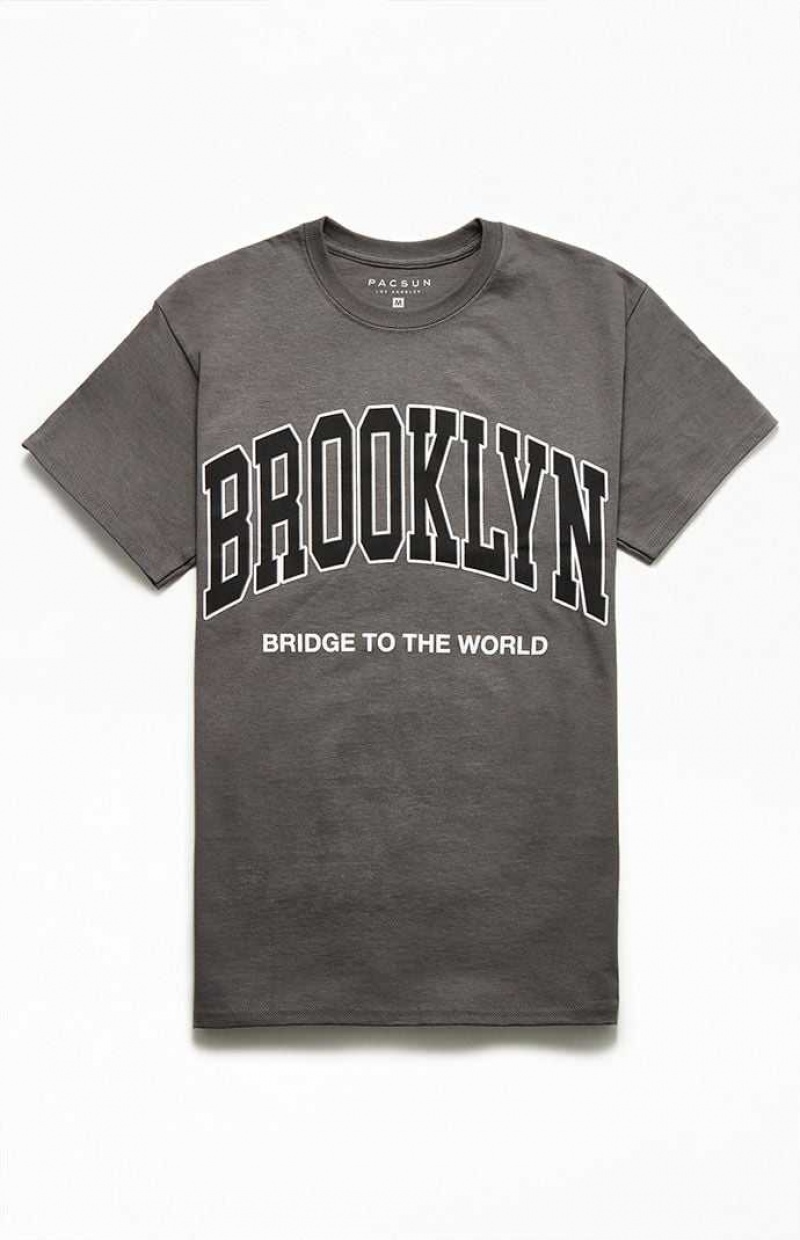 T-shirt PacSun Brooklyn Hombre Gris Oscuro | UBRQP9518