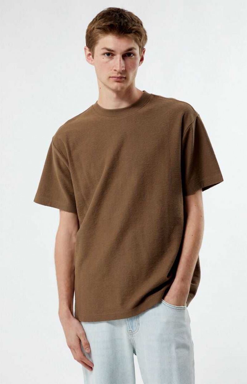 T-shirt PacSun Brown Grooves Hombre Marrones | SXDUL0483