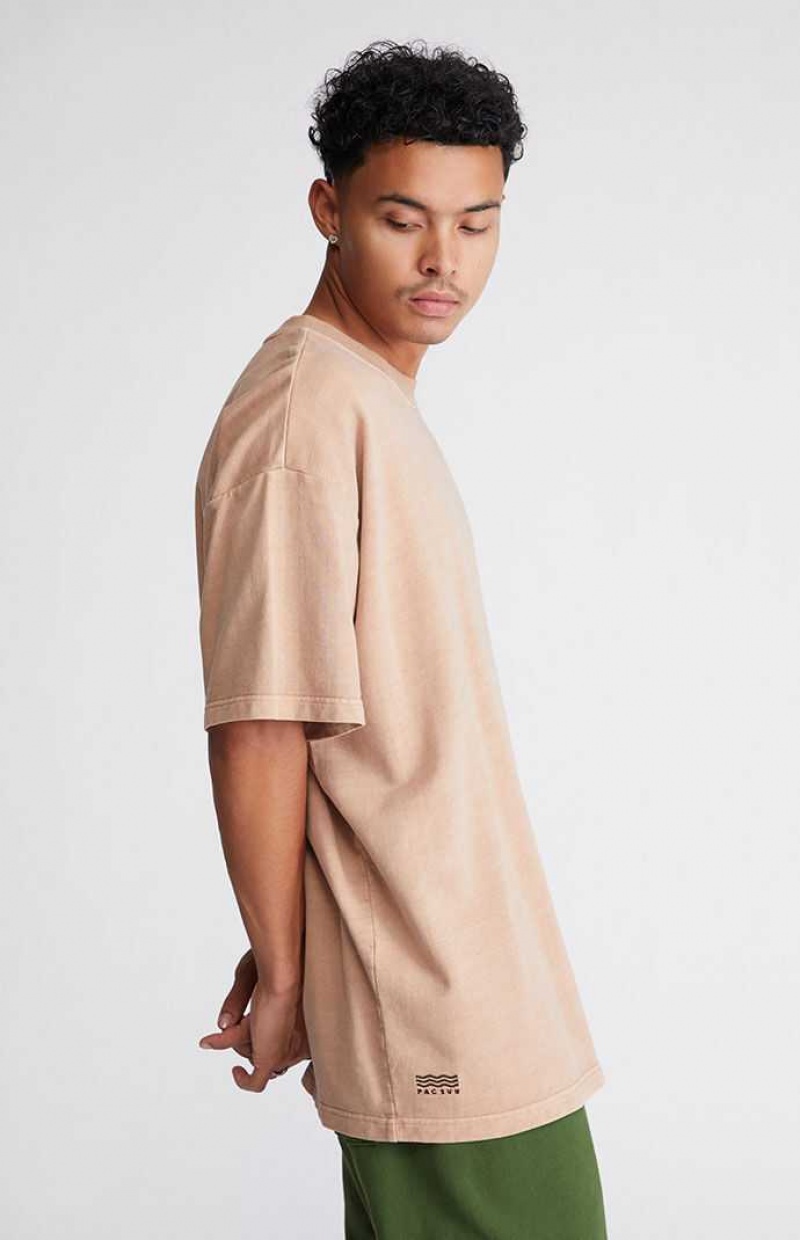 T-shirt PacSun Brown Oversized Terry Hombre Marrones | KFMGJ7819