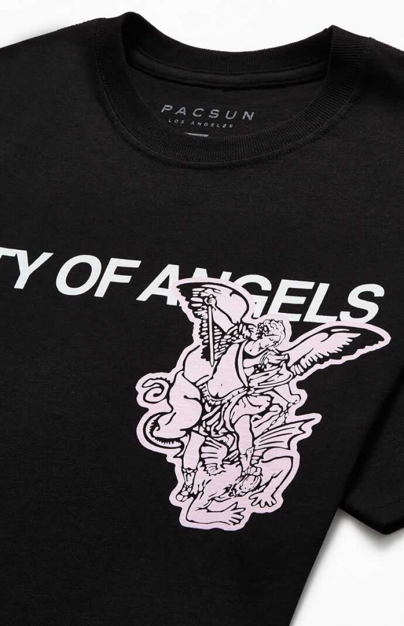 T-shirt PacSun City Of Angels Hombre Negras | JNEDR3867