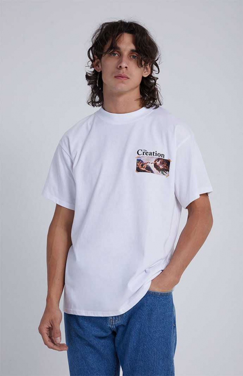 T-shirt PacSun Creation Oversized Hombre Blancas | DBREI5364