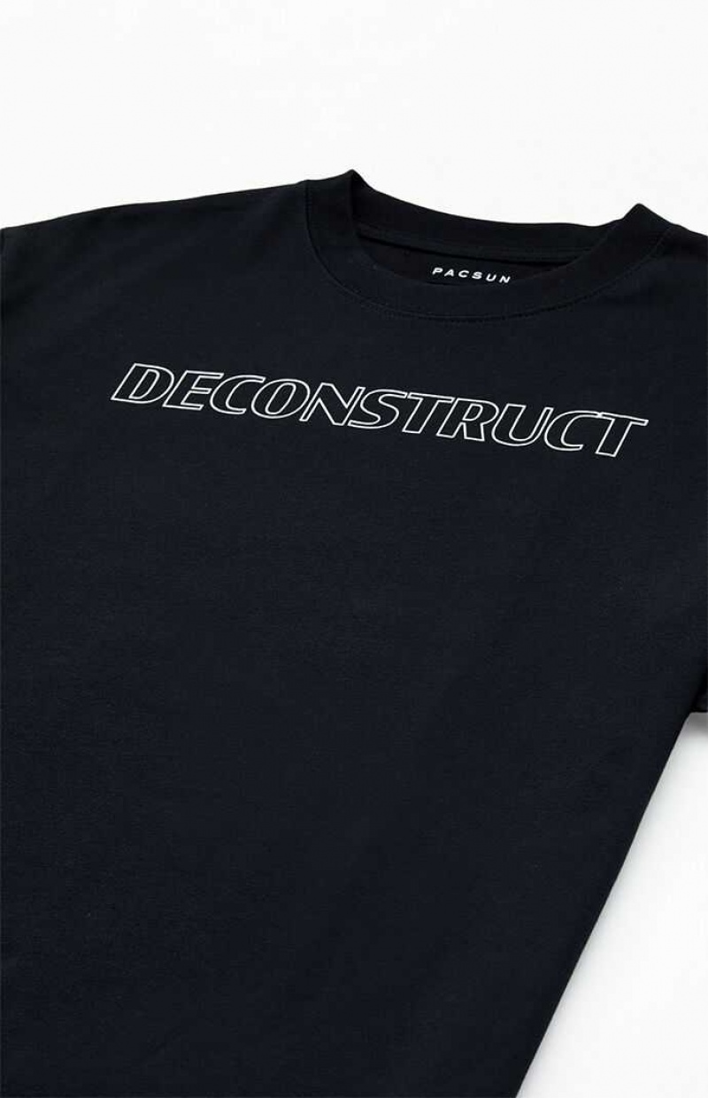 T-shirt PacSun Deconstruct Hombre Negras | AQHNU8743