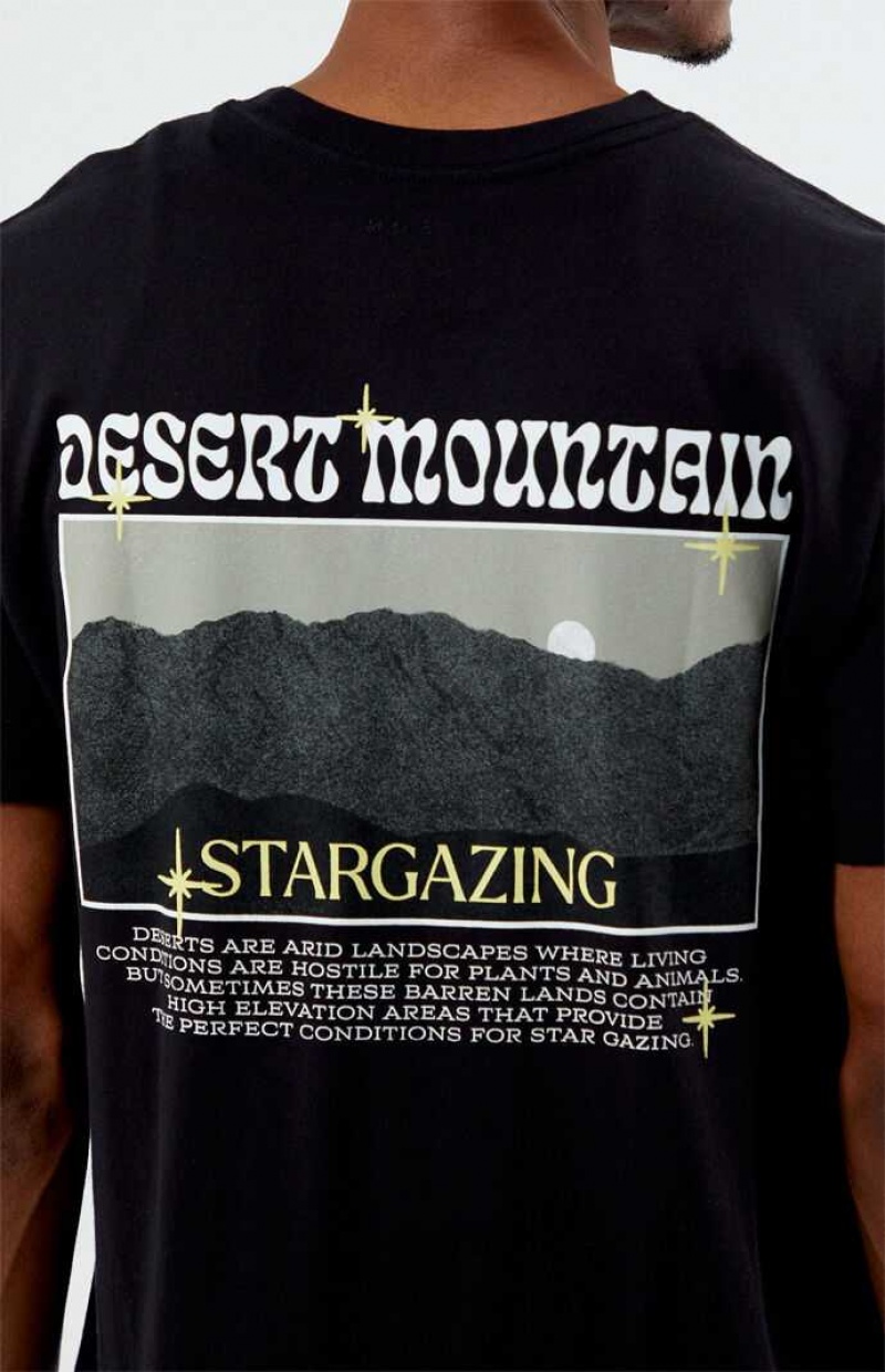 T-shirt PacSun Desert Mountain Hombre Negras | SXUFM5491