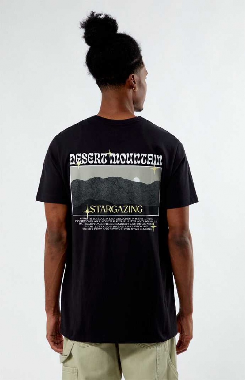 T-shirt PacSun Desert Mountain Hombre Negras | SXUFM5491