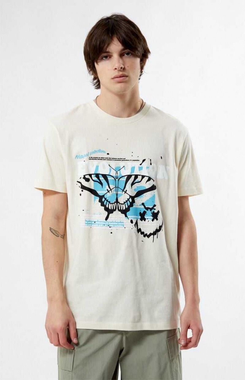 T-shirt PacSun Evolution Hombre Creme | MAKPX9127