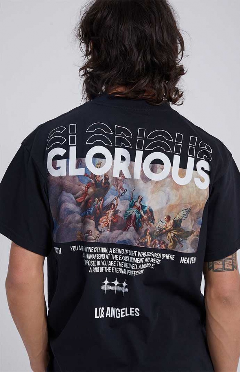 T-shirt PacSun Glorious Oversized Hombre Negras | ZVFPH3507