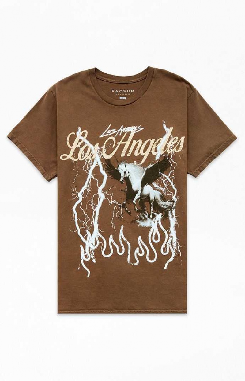 T-shirt PacSun Here Forever Hombre Marrones | OPNRU5137