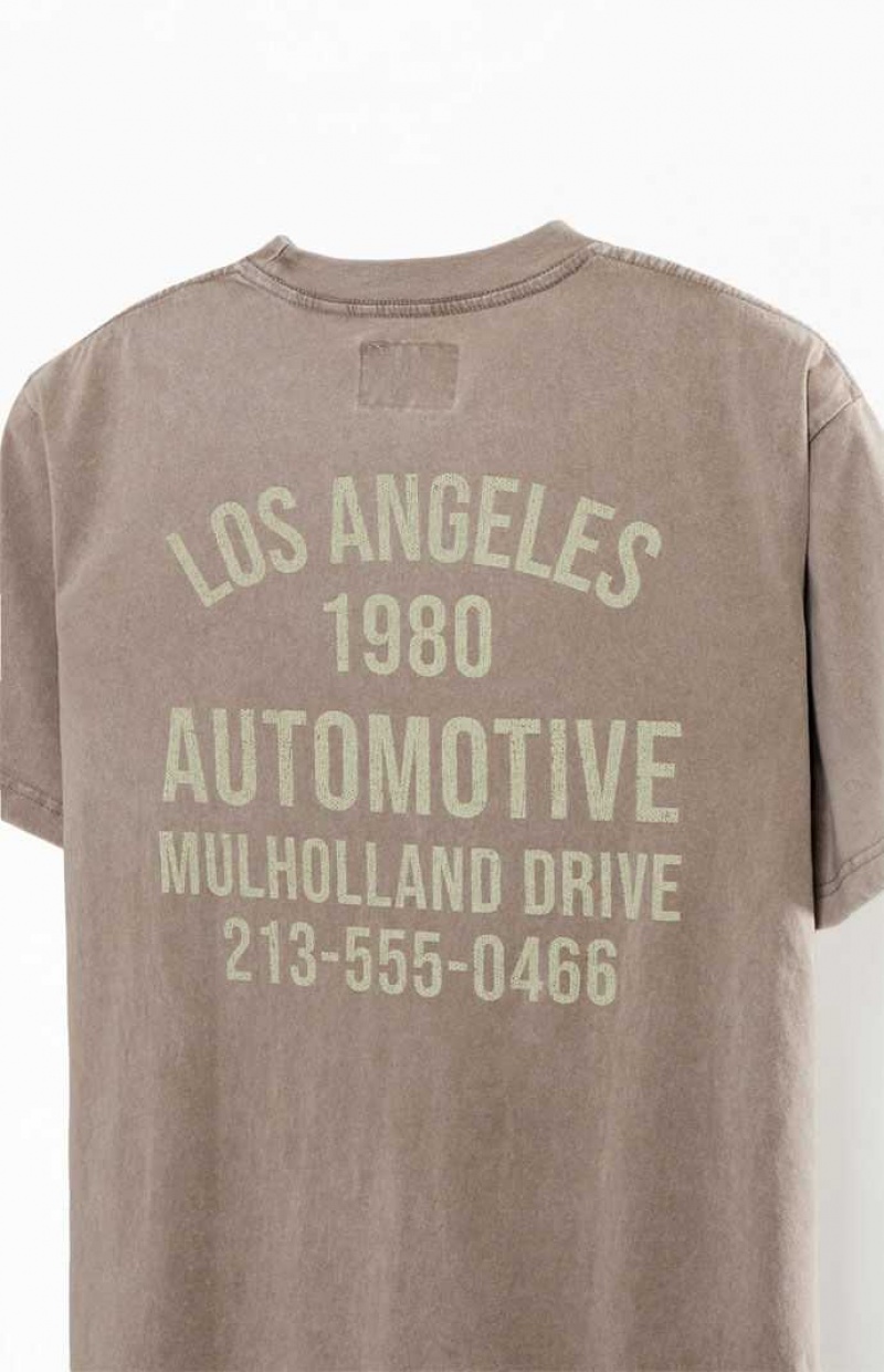 T-shirt PacSun LA Automotive Hombre Marrones | DOQZE2379