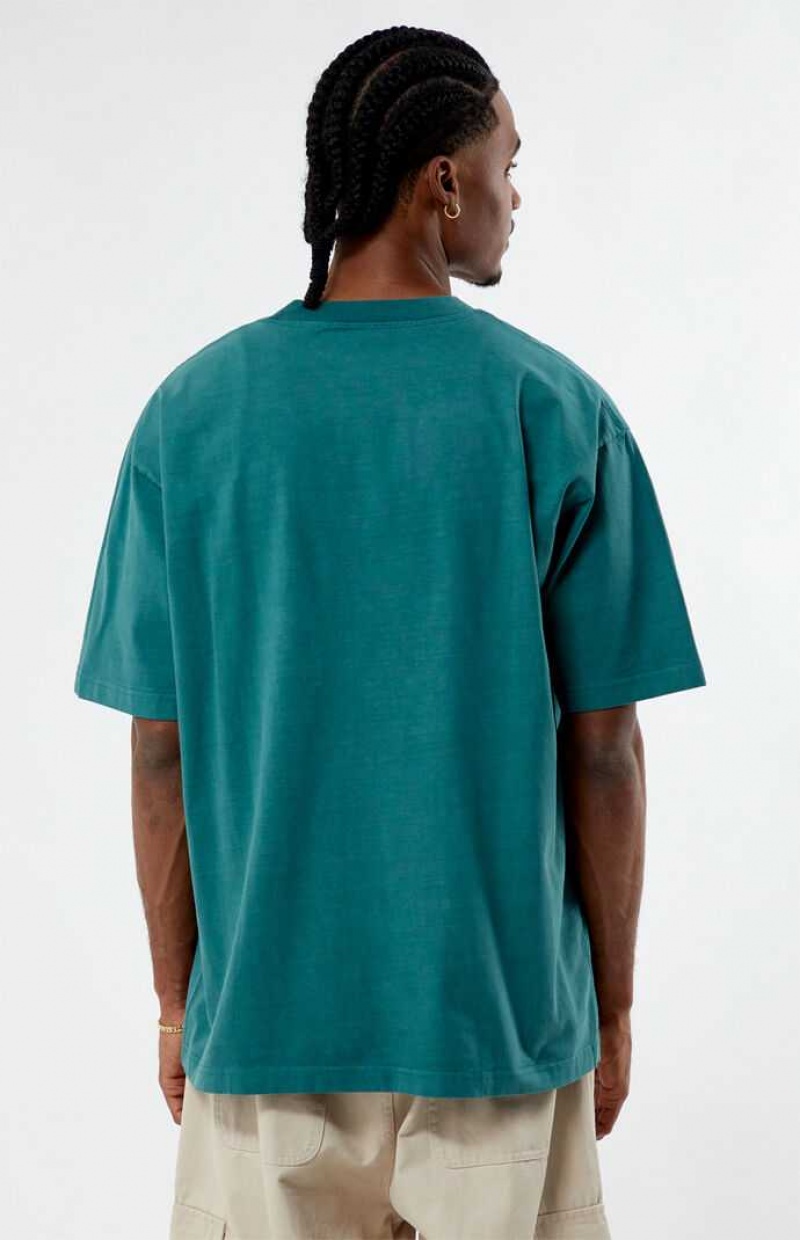 T-shirt PacSun L.A Chainstitch Embroidered Hombre Verde | YALEB6059