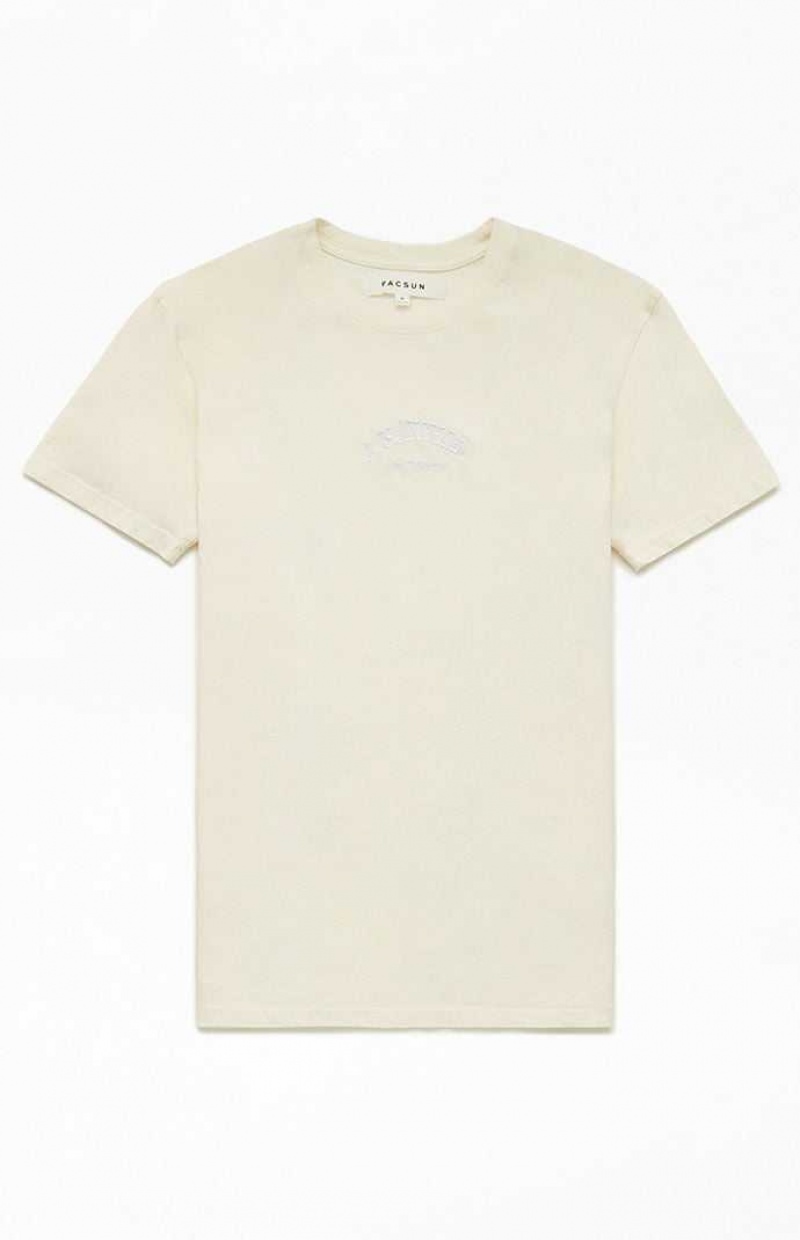 T-shirt PacSun LA Embroidered Hombre Blancas | RDSXP6903