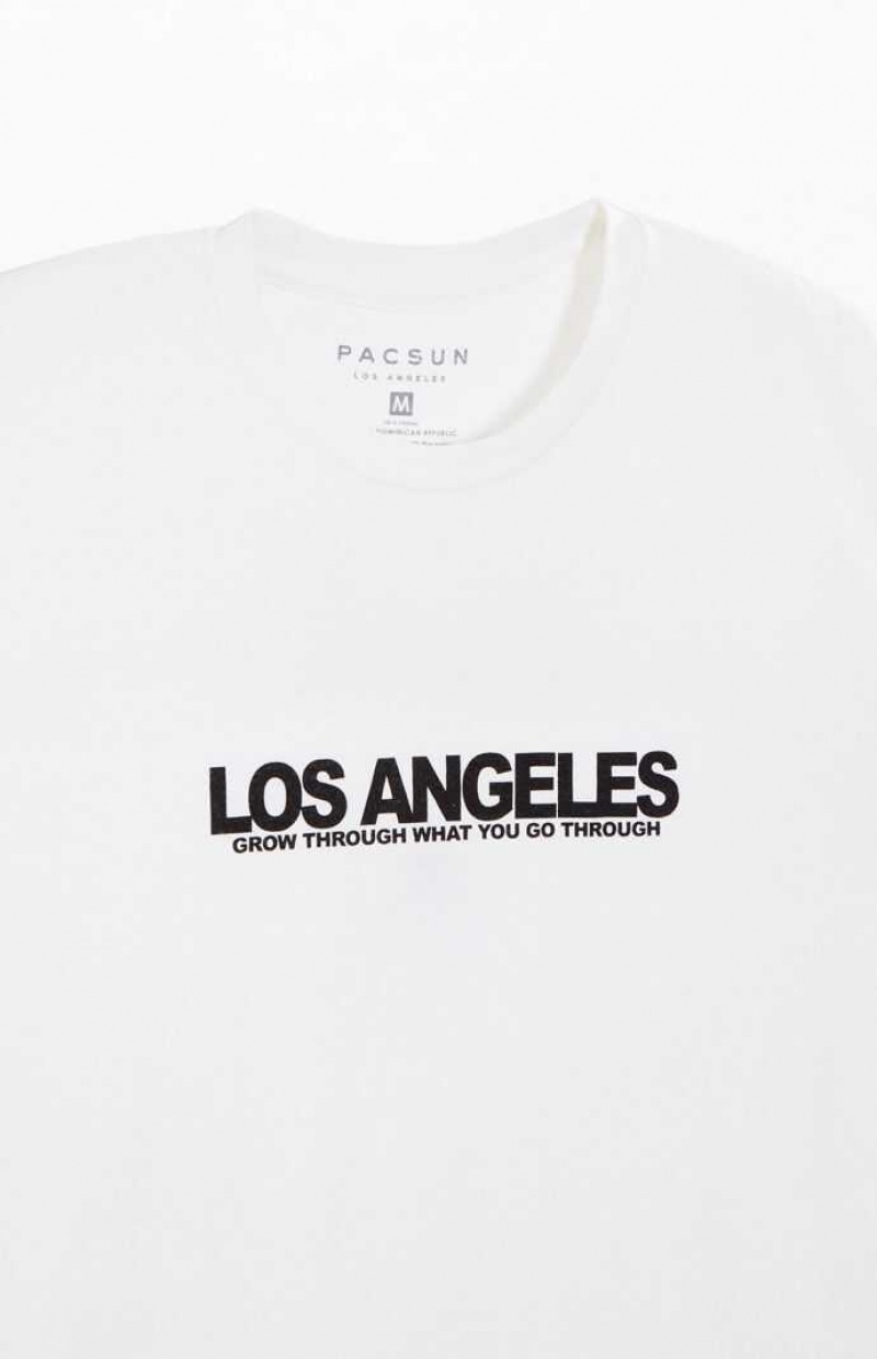 T-shirt PacSun LA Skull Hombre Blancas | YZTID8253