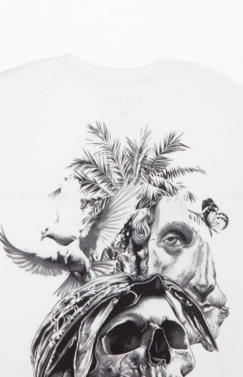 T-shirt PacSun LA Skull Hombre Blancas | YZTID8253