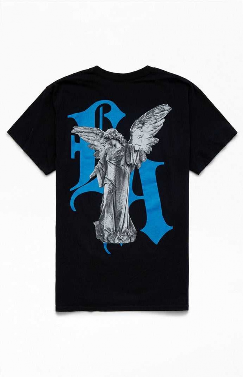 T-shirt PacSun LA Stone Angel Hombre Negras | PUXTI5316