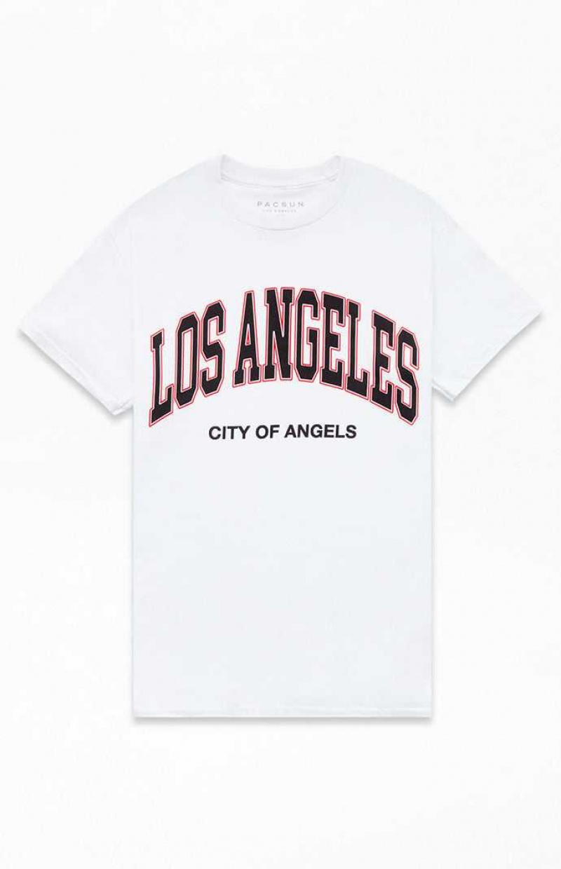 T-shirt PacSun Los Angeles College Hombre Blancas Rojas | VUCBJ2856