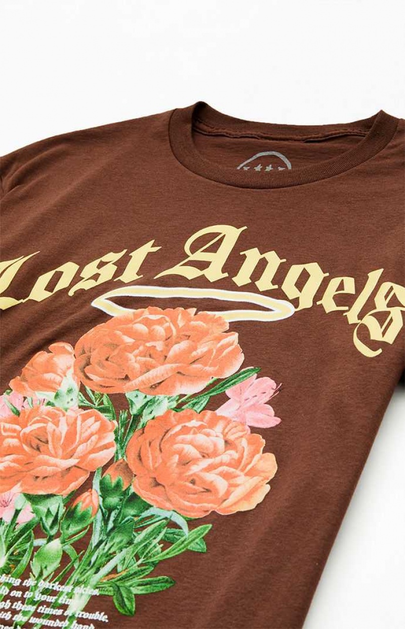 T-shirt PacSun Lost Angels Hombre Marrones | QNKYB8530