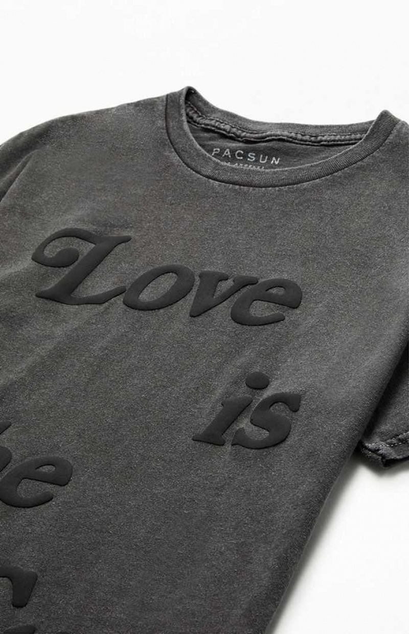 T-shirt PacSun Love Is The Cure Puff Estampadas Hombre Negras | FTRSW4361