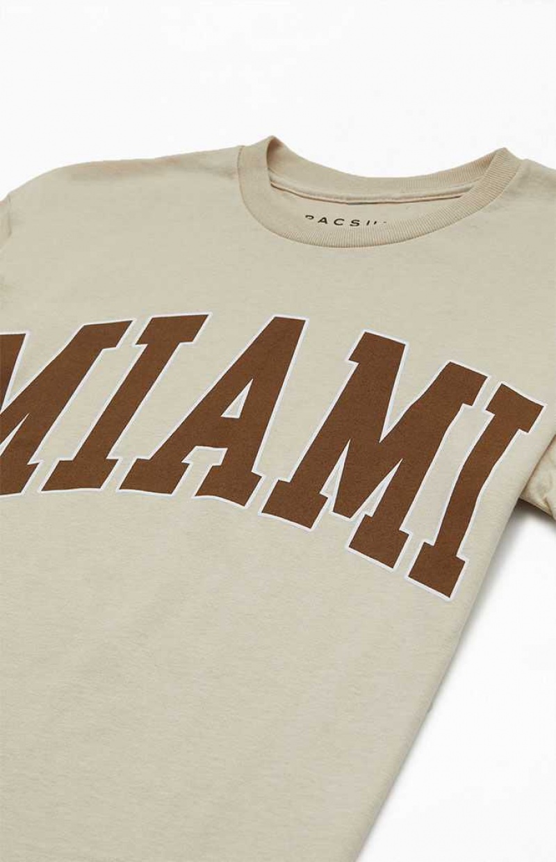 T-shirt PacSun Miami Prep Hombre Marrones | MDTER3147