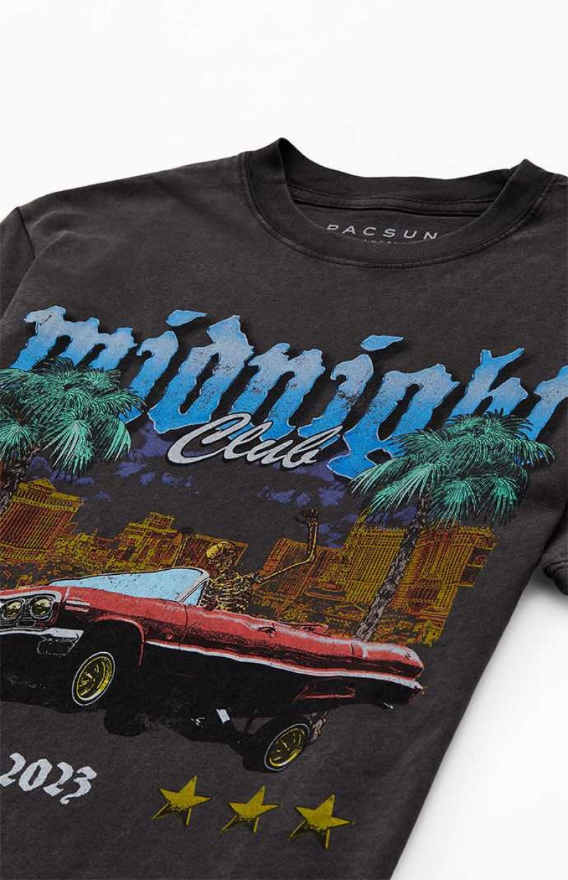 T-shirt PacSun Midnight Club Oversized Hombre Negras | PCYEV6280