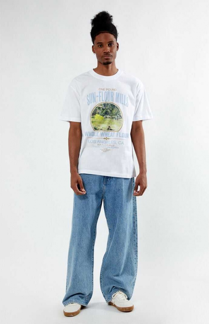 T-shirt PacSun Mills Hombre Blancas | RFIXL1246