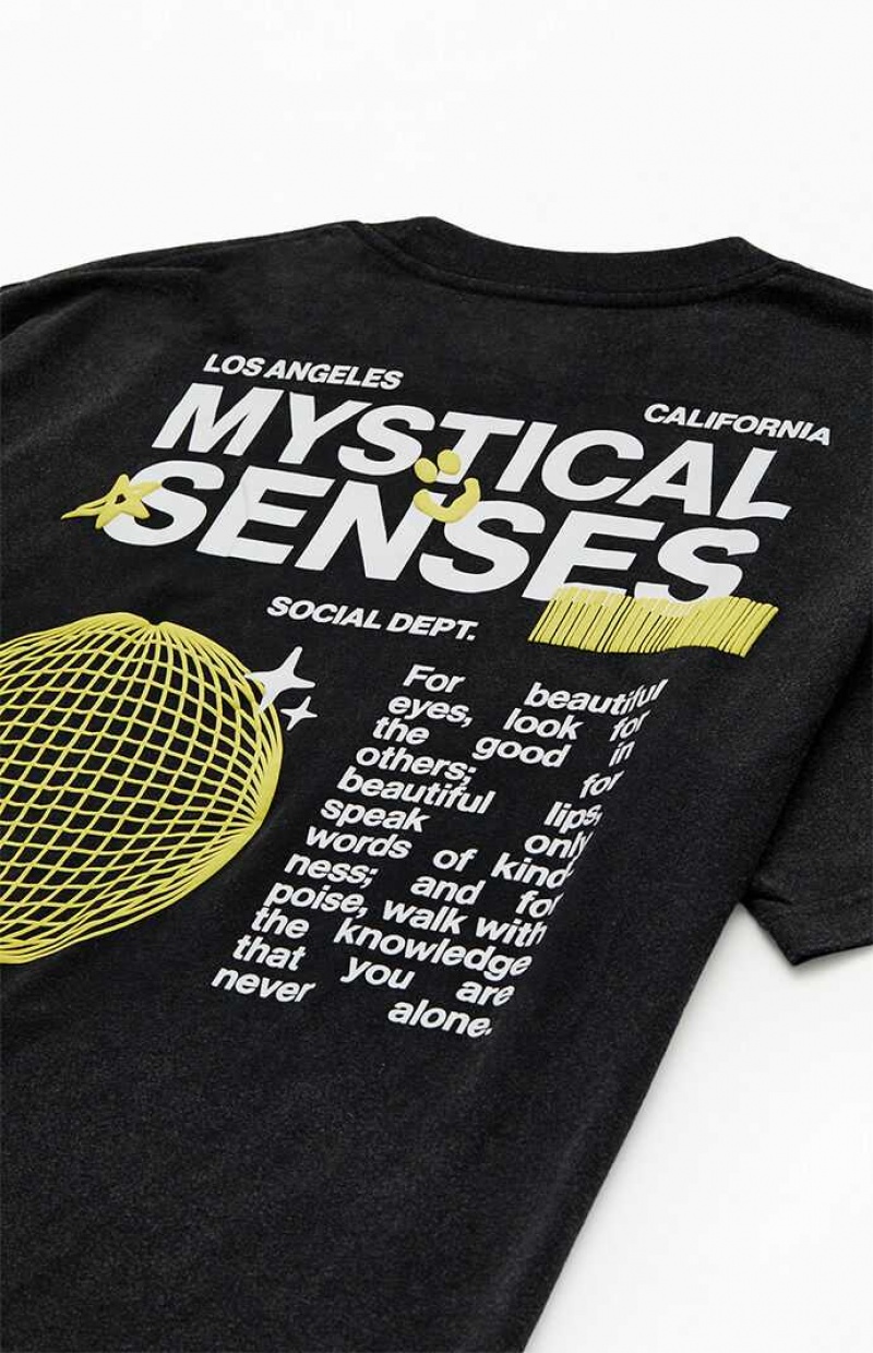 T-shirt PacSun Mystical Senses Oversized Hombre Negras | VOUNR0721