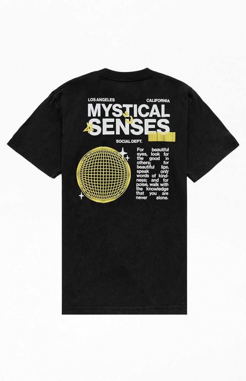 T-shirt PacSun Mystical Senses Oversized Hombre Negras | VOUNR0721