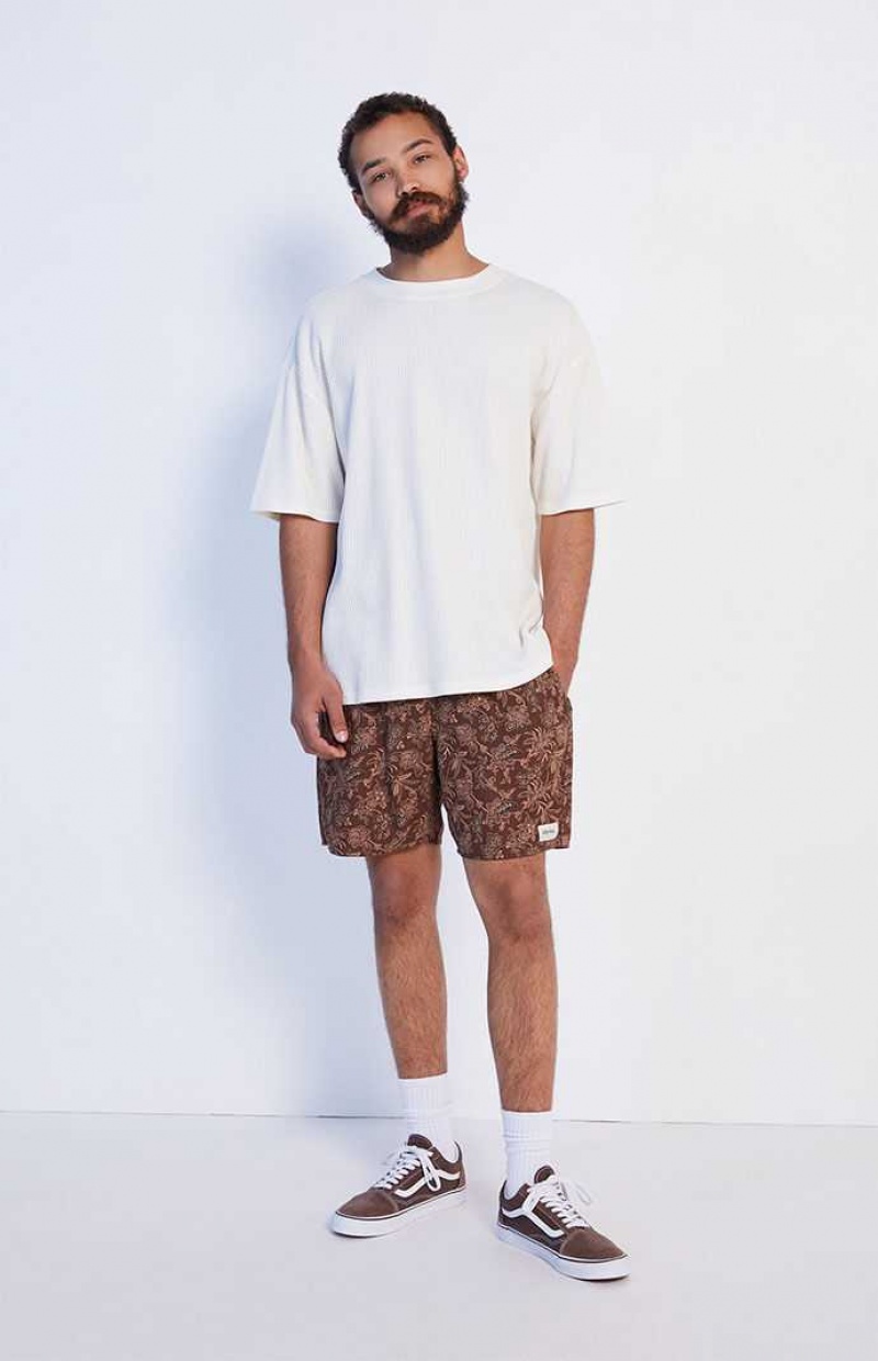 T-shirt PacSun Off White Boxy Waffle Hombre Blancas | ROYBH5021