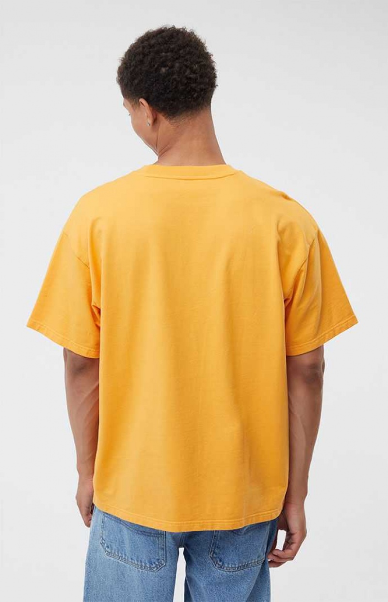 T-shirt PacSun Orange Oversized Terry Hombre Naranjas | FRJHM6345