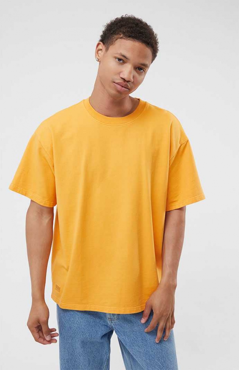 T-shirt PacSun Orange Oversized Terry Hombre Naranjas | FRJHM6345