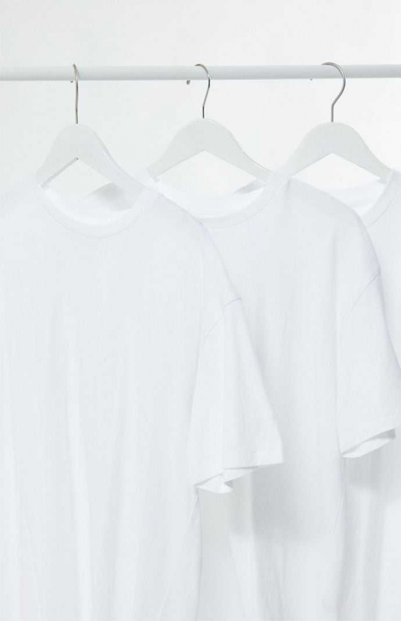 T-shirt PacSun PS Basics 3 Pack White Reece Regular s Hombre Blancas Blancas Blancas | UXKLI2476