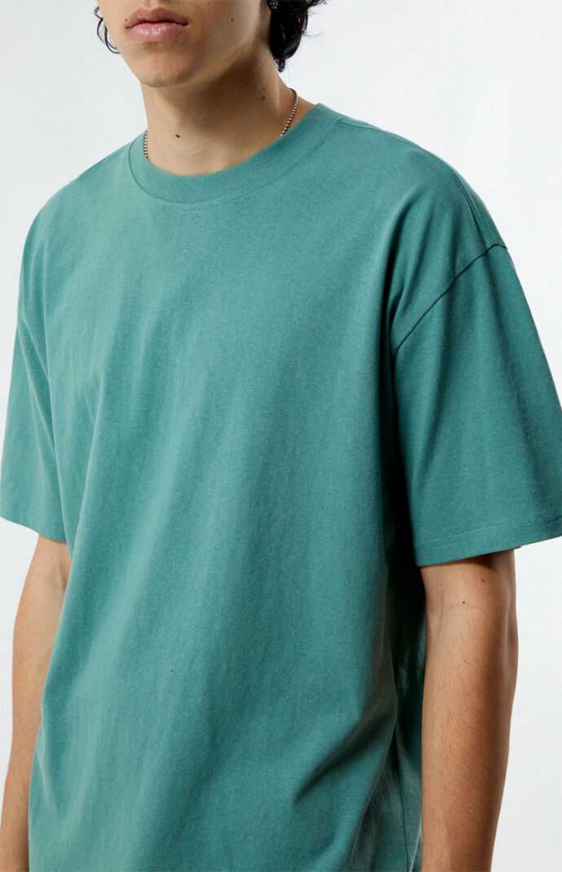 T-shirt PacSun PS Basics Basic Oversized Hombre Verde | OXNBE8067