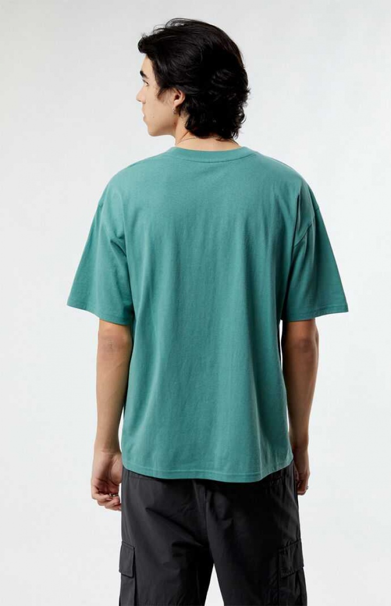 T-shirt PacSun PS Basics Basic Oversized Hombre Verde | OXNBE8067