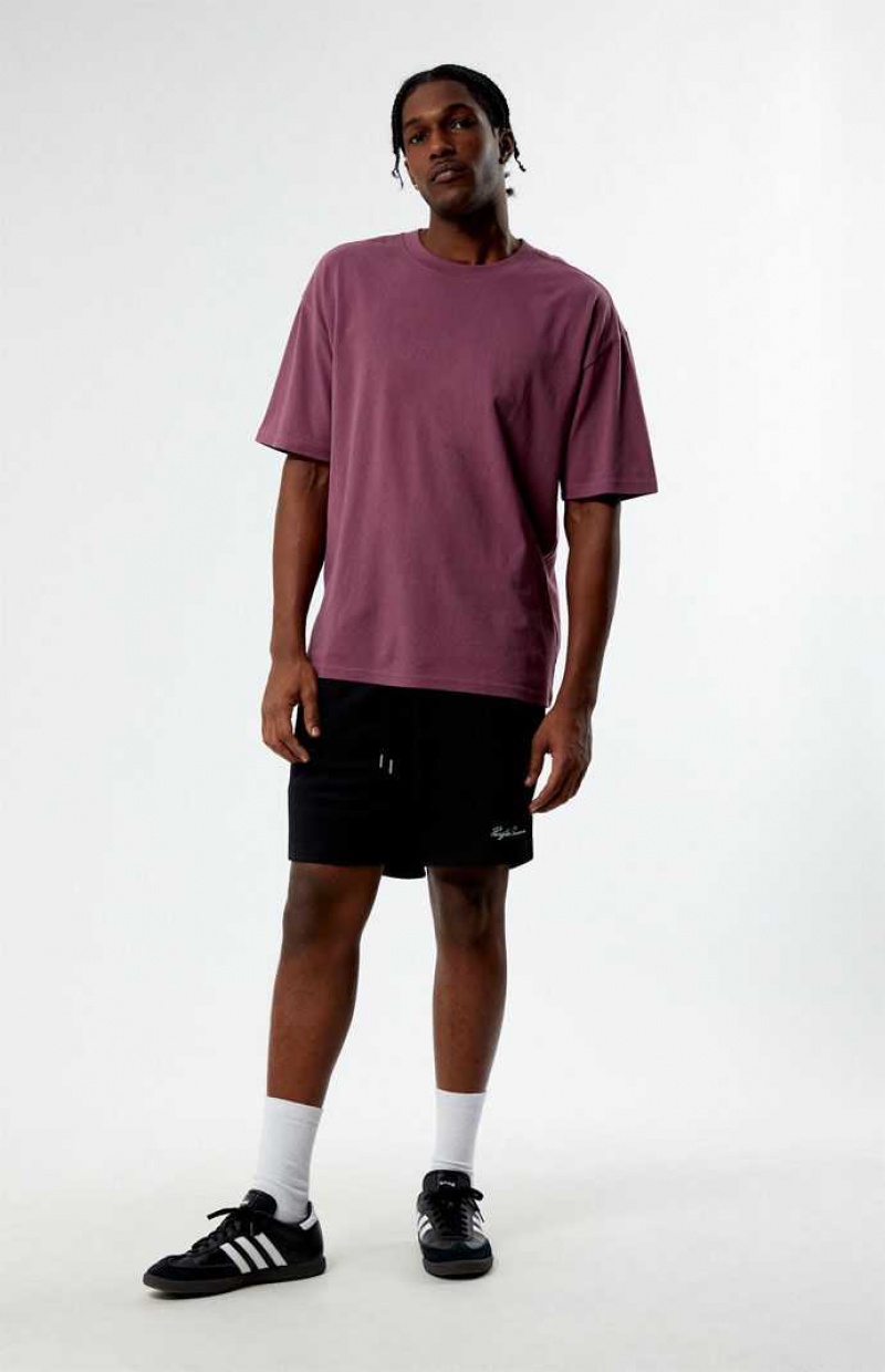 T-shirt PacSun PS Basics Basic Oversized Boxy Hombre Burdeos | NLOEA4831