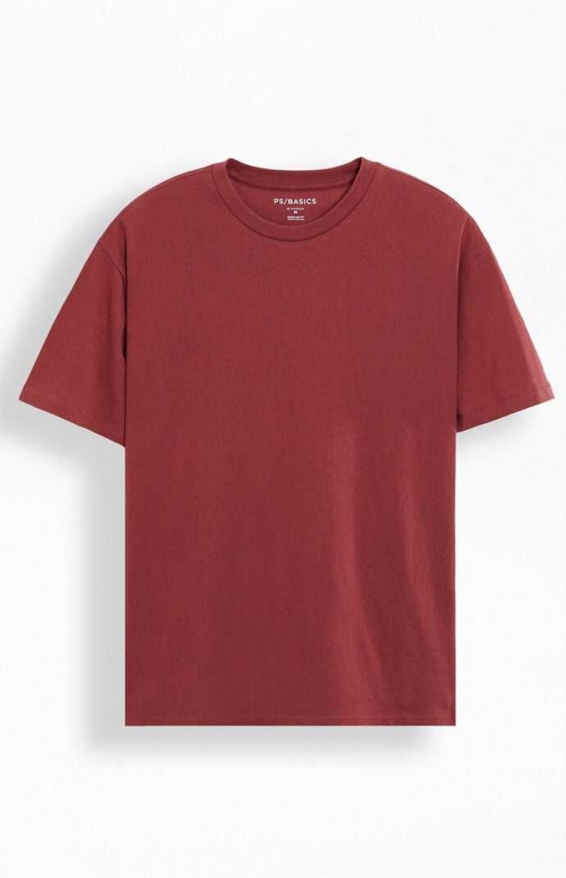 T-shirt PacSun PS Basics Reece Hombre Rojas | CXIZK7084