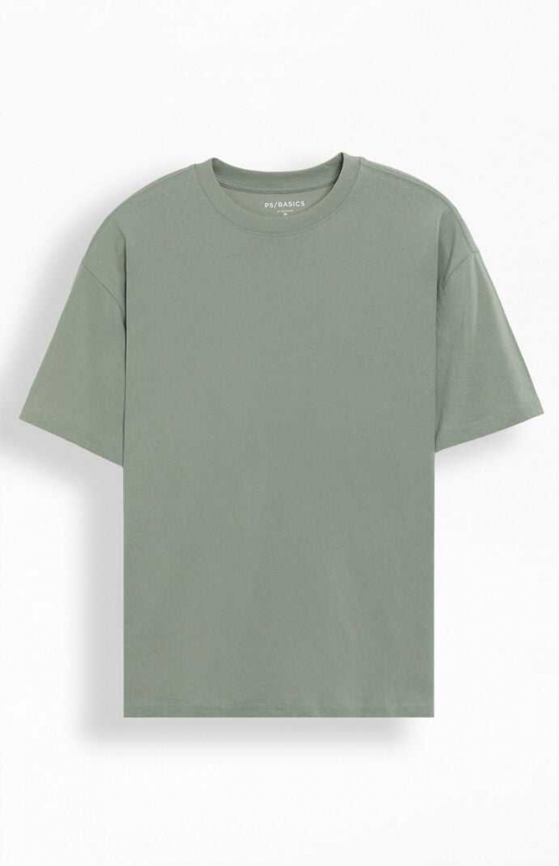 T-shirt PacSun PS Basics Shadow Basic Oversized Hombre Gris | CNIUJ0456