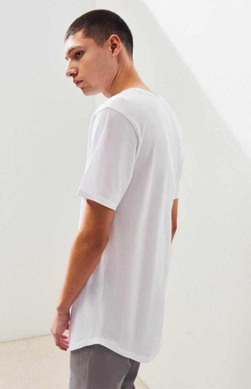 T-shirt PacSun PS Basics Willem Scallop Hombre Blancas | NBTFX1328