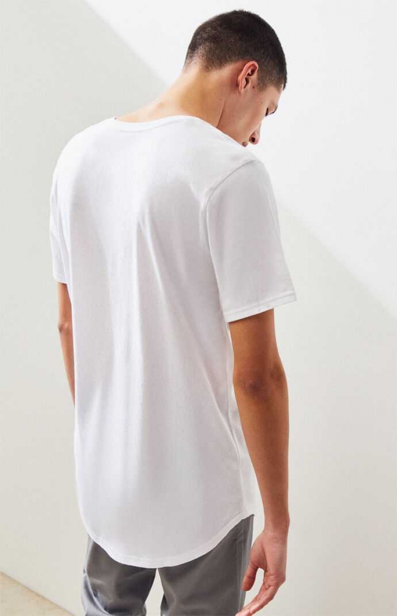 T-shirt PacSun PS Basics Willem Scallop Hombre Blancas | NBTFX1328