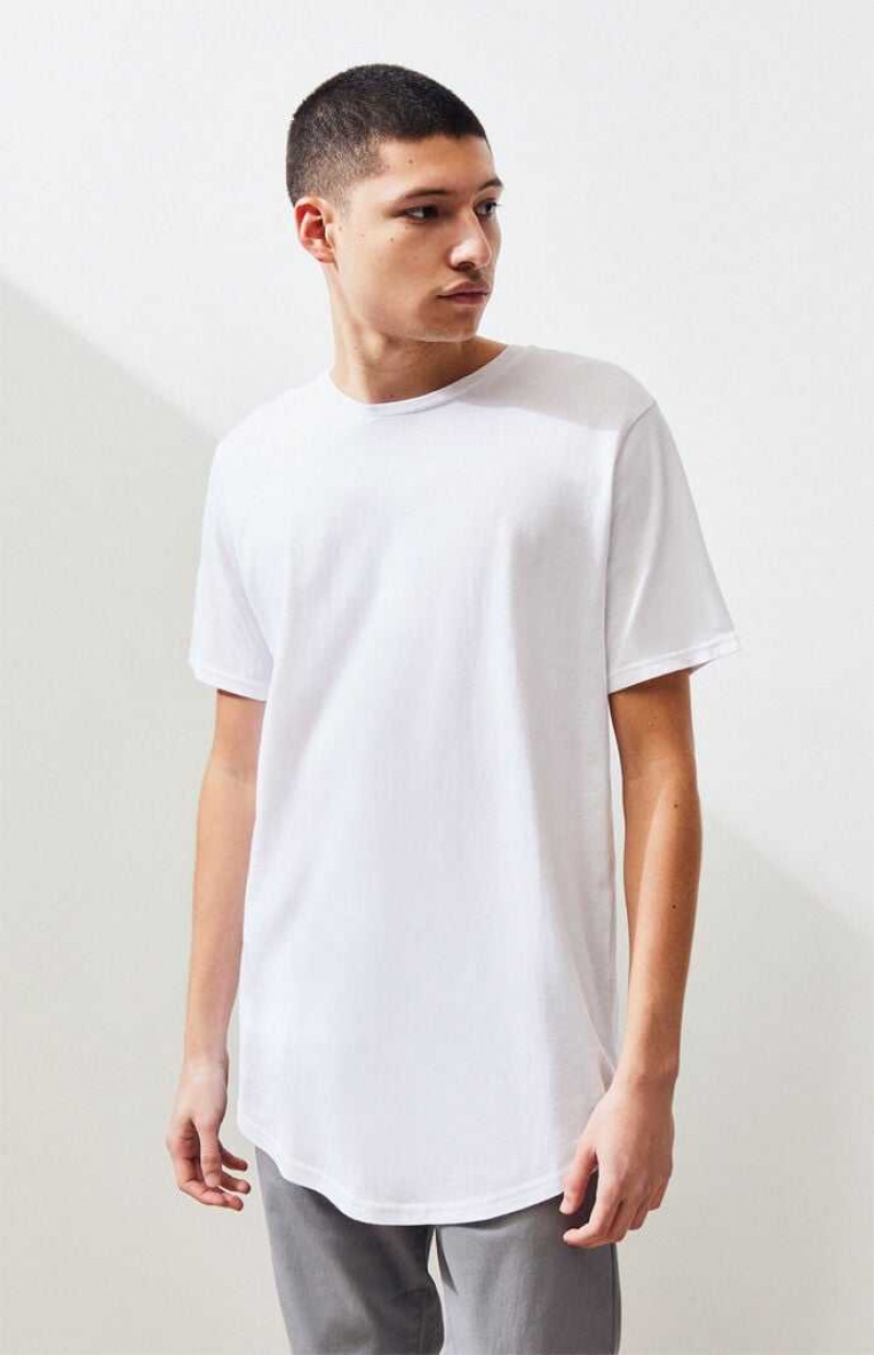 T-shirt PacSun PS Basics Willem Scallop Hombre Blancas | NBTFX1328