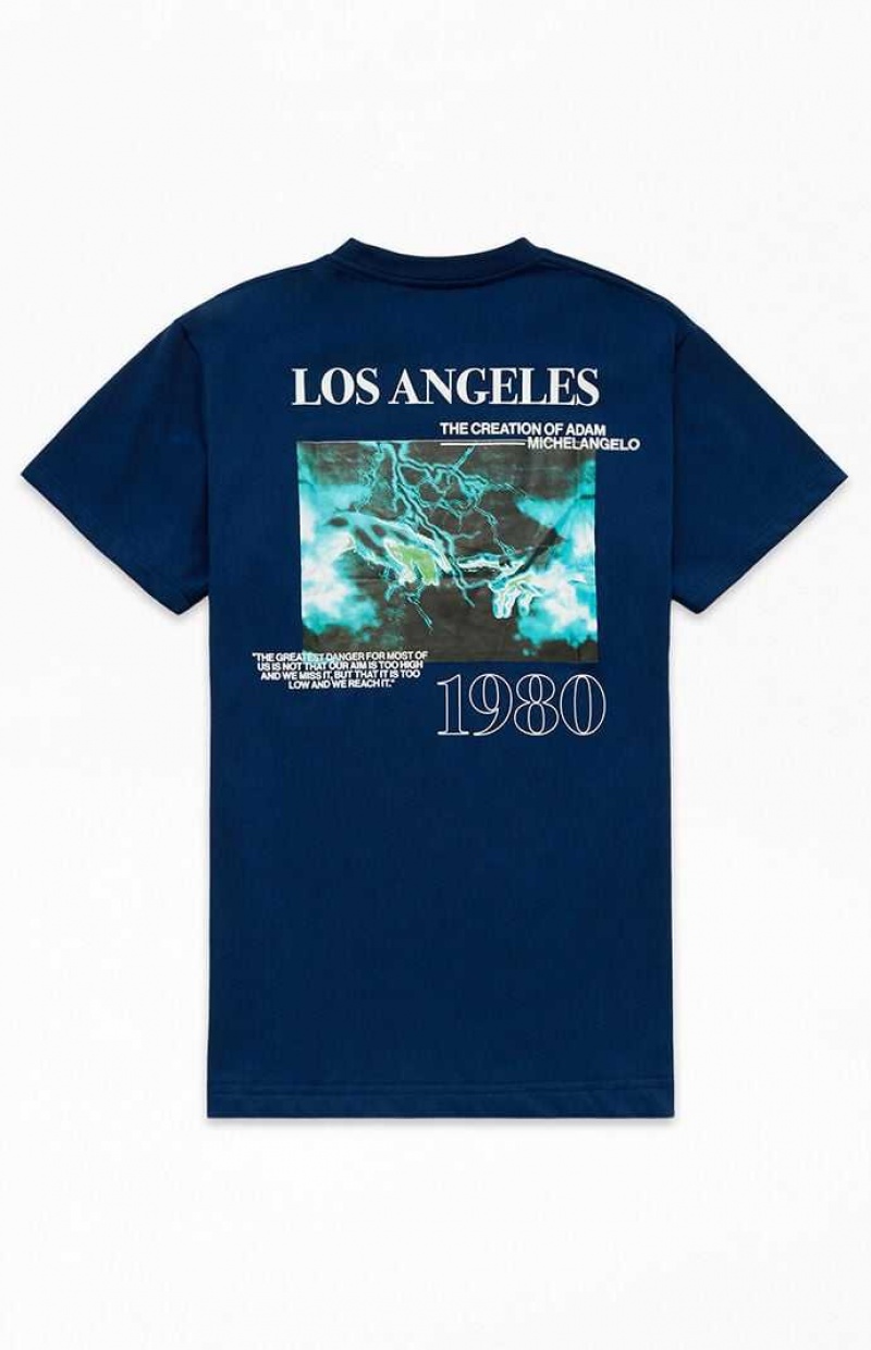 T-shirt PacSun Pacific Sunwear 1980 Hombre Azul Marino | UYHFL7931