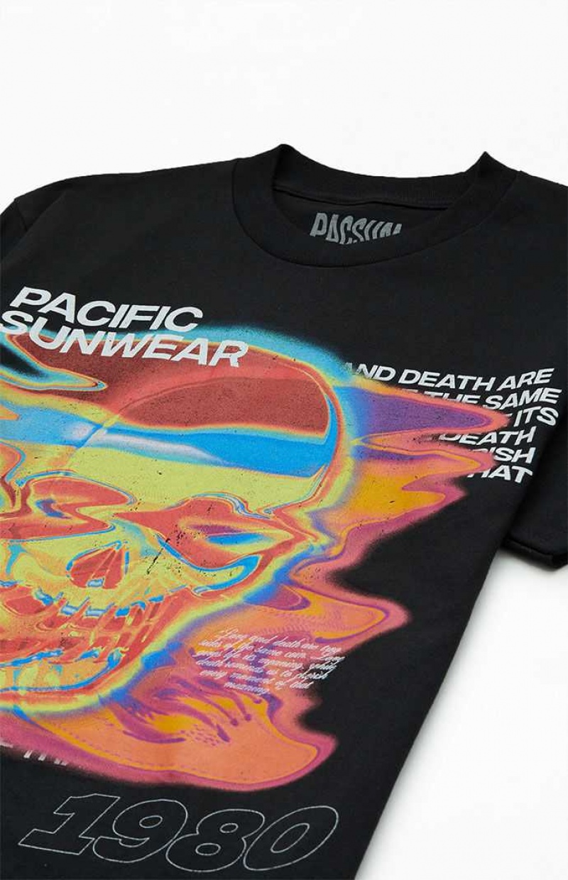 T-shirt PacSun Pacific Sunwear 1980 Skull Hombre Negras | GJIZP5013