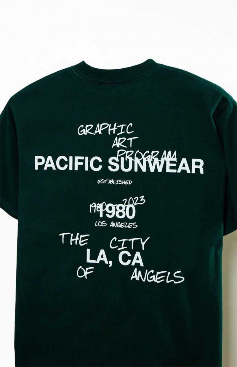 T-shirt PacSun Pacific Sunwear Art Program Hombre Negras | RFWXN5617