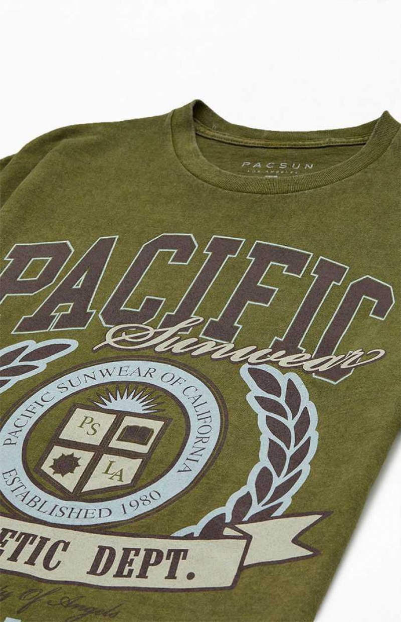 T-shirt PacSun Pacific Sunwear Atléticos Department Hombre Verde | AYVTU9506