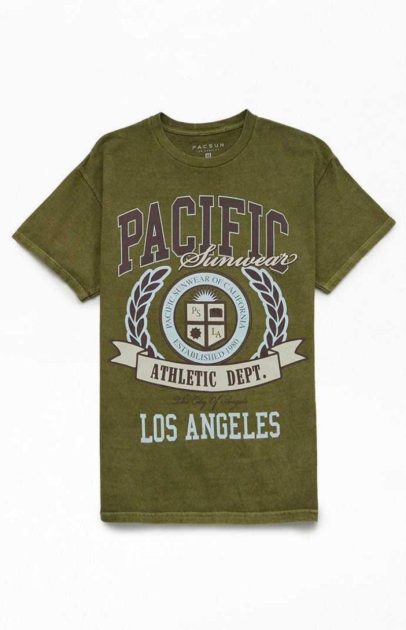 T-shirt PacSun Pacific Sunwear Atléticos Department Hombre Verde | AYVTU9506