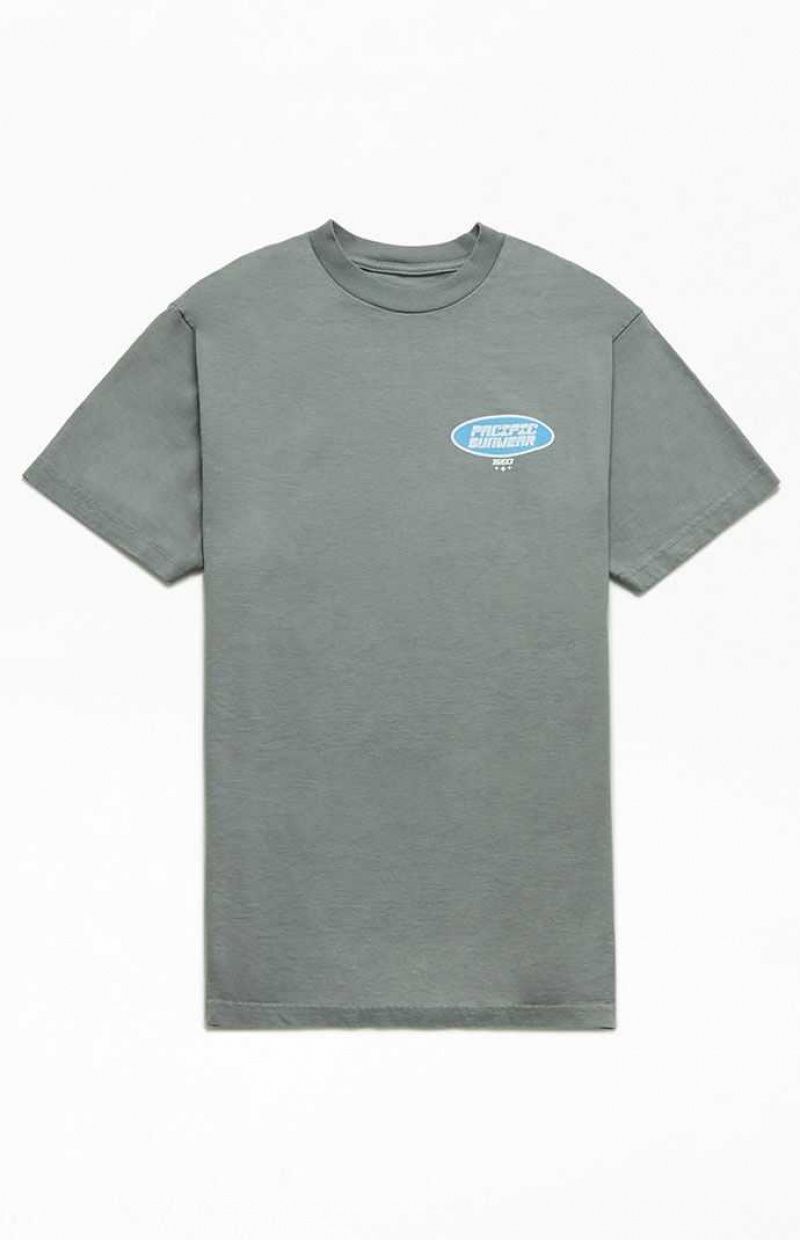 T-shirt PacSun Pacific Sunwear Badge Hombre Gris | FGZRM6384