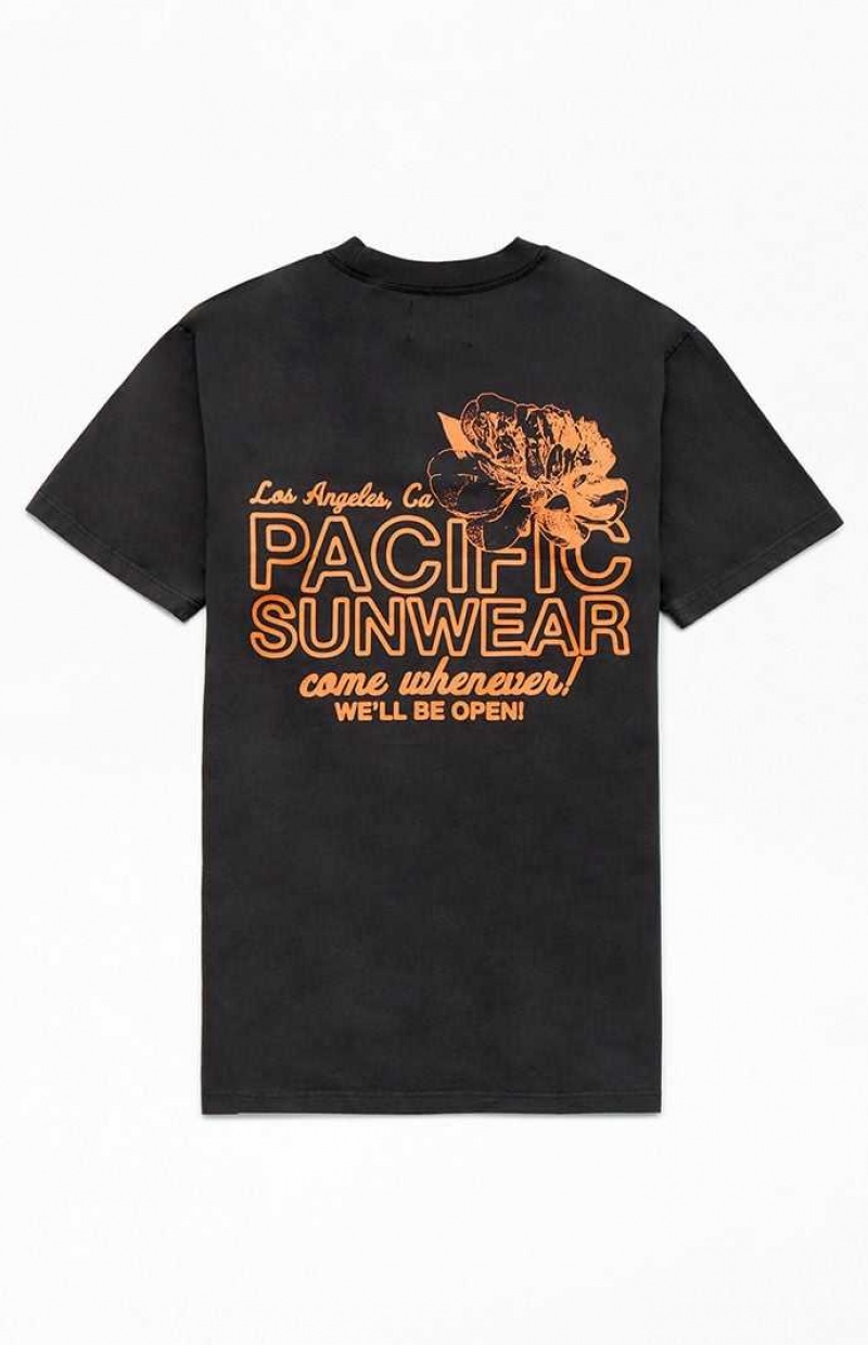 T-shirt PacSun Pacific Sunwear Come Whenever Hombre Negras | OLKPT4015