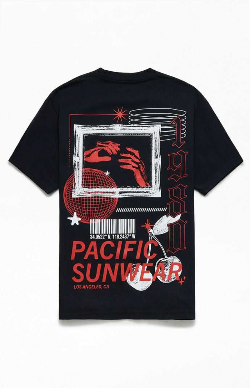 T-shirt PacSun Pacific Sunwear Coordinates Hombre Negras | UMERV0291