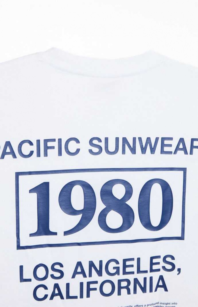 T-shirt PacSun Pacific Sunwear LA 1980 Hombre Blancas | MBXZO2854