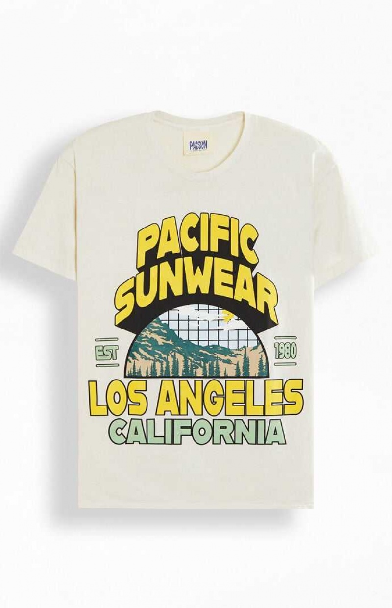 T-shirt PacSun Pacific Sunwear Los Angeles Hombre Marrones | HYWPF6349