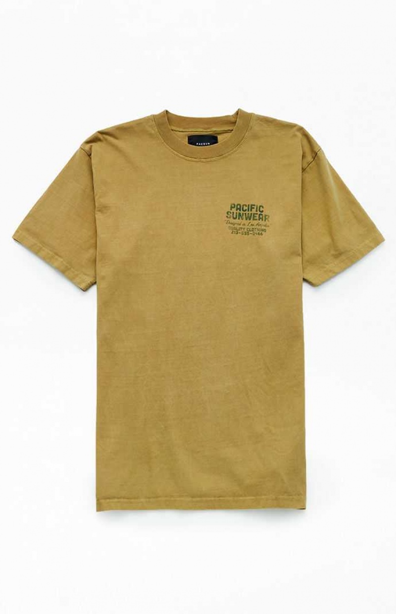 T-shirt PacSun Pacific Sunwear Quality Clothing Hombre Verde Oliva | OEVCQ1079